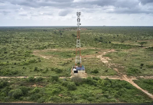 Tower with solar panels