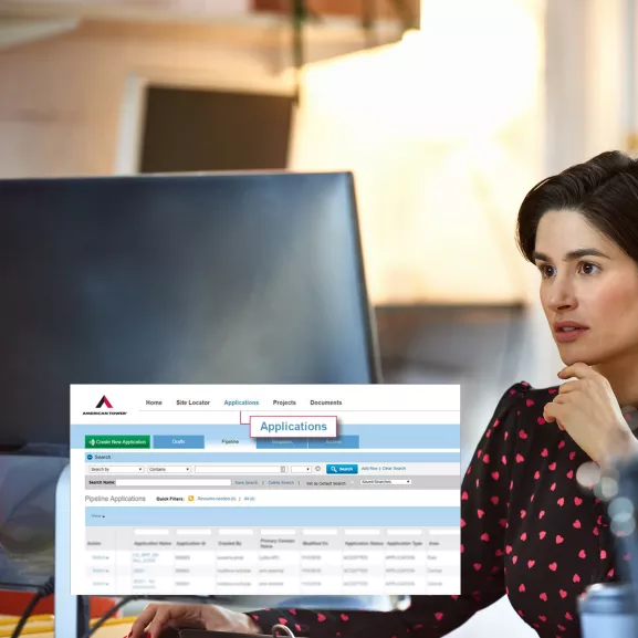 woman applying online on the atc site finder