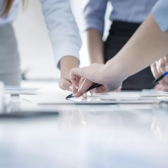 Young people on a business meeting.