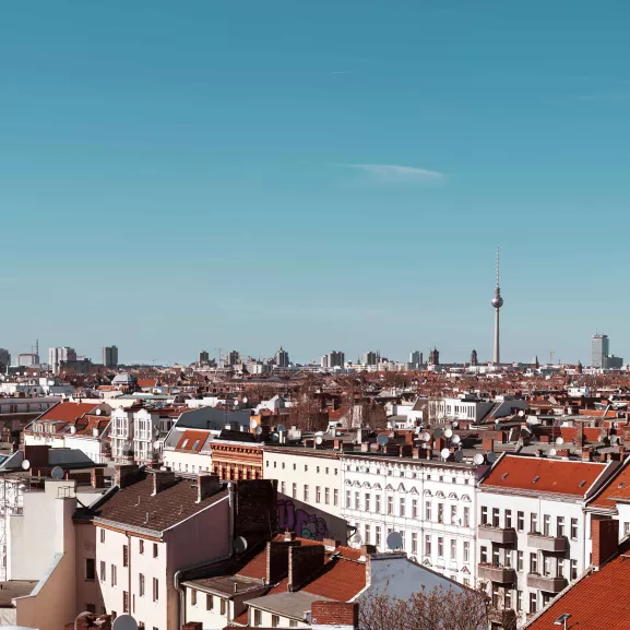 Germany, Berlin, panoramic city view with television tower.