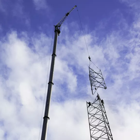 A tower being built.