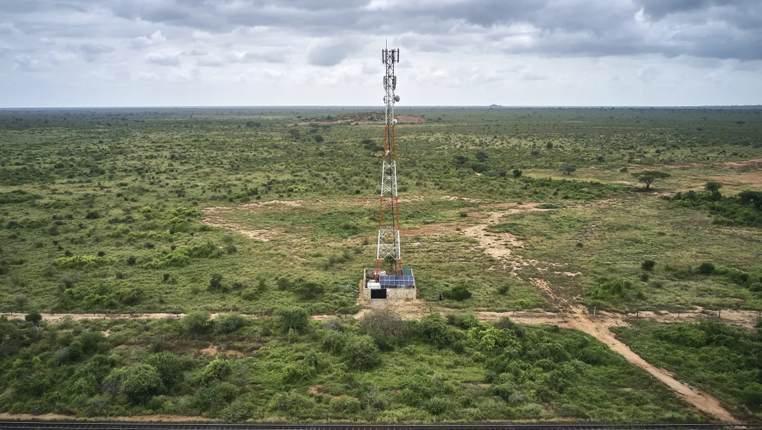 Tower with solar panels