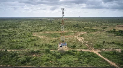 Tower with solar panels